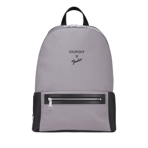 Leather and canvas backpack grey Fender