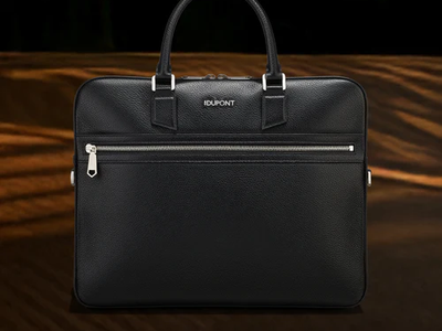 Black briefcase with zipper pocket
