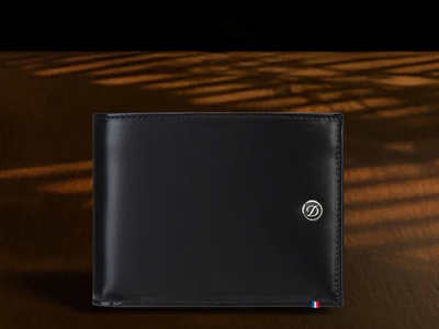 Black wallet with logo