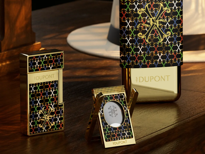 Luxury perfume bottles with colorful patterns